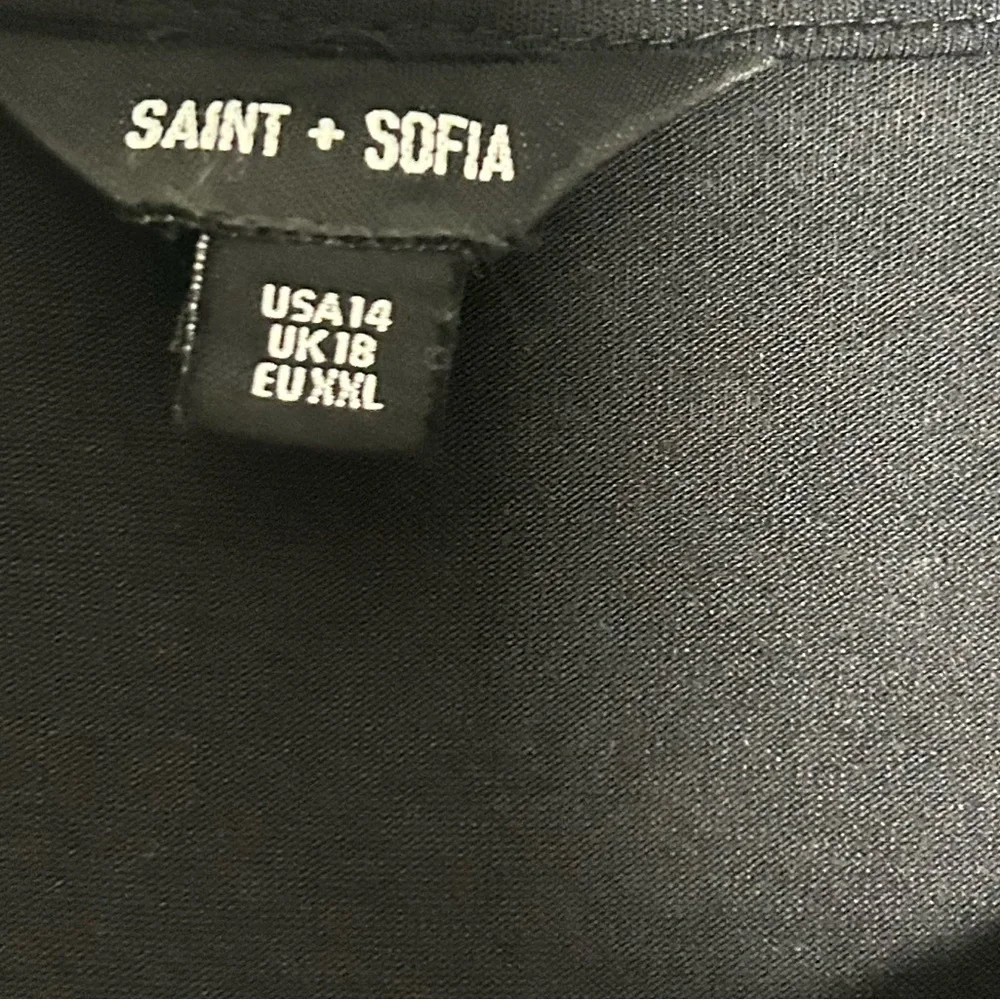 Saint + Sofia Greenwich Dress Black Rock N Roll Size 14 Stretch